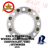 8x6.5 (8x165.1) to 8x210 116.7mm (CHEVROLET/GMC/HUMMER) US MADE Wheel Lug Adapters x 2pcs.