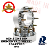 8x6.5 (8x165.1) to 8x180 / 116.7/124.1mm (CHEVROLET/GMC/HUMMER) USA MADE Wheel Adapters Hubcentric x 2pcs.