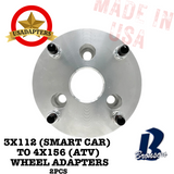 3x112 to 4x156 US Wheel Adapters 3 to 4 Lug x 2pcs.